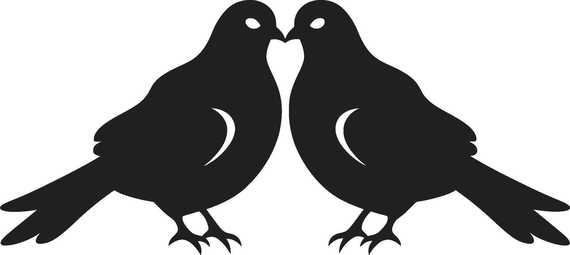 Winged Whispers Emblem of a Dove Pair Eternal Elegance Dove Pair Element vector