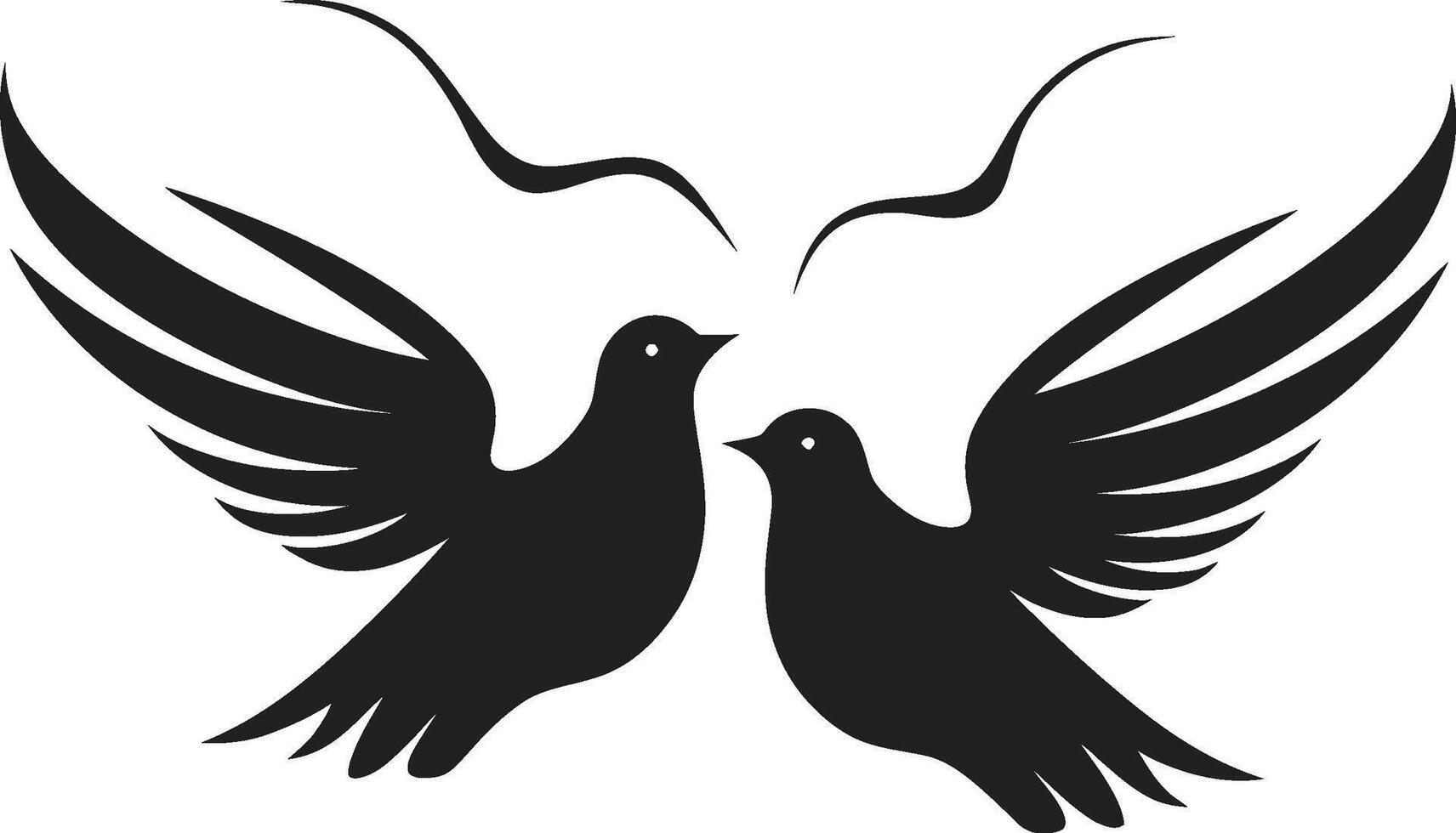 Eternal Elegance of a Dove Pair Soulful Soar Dove Pair Element vector