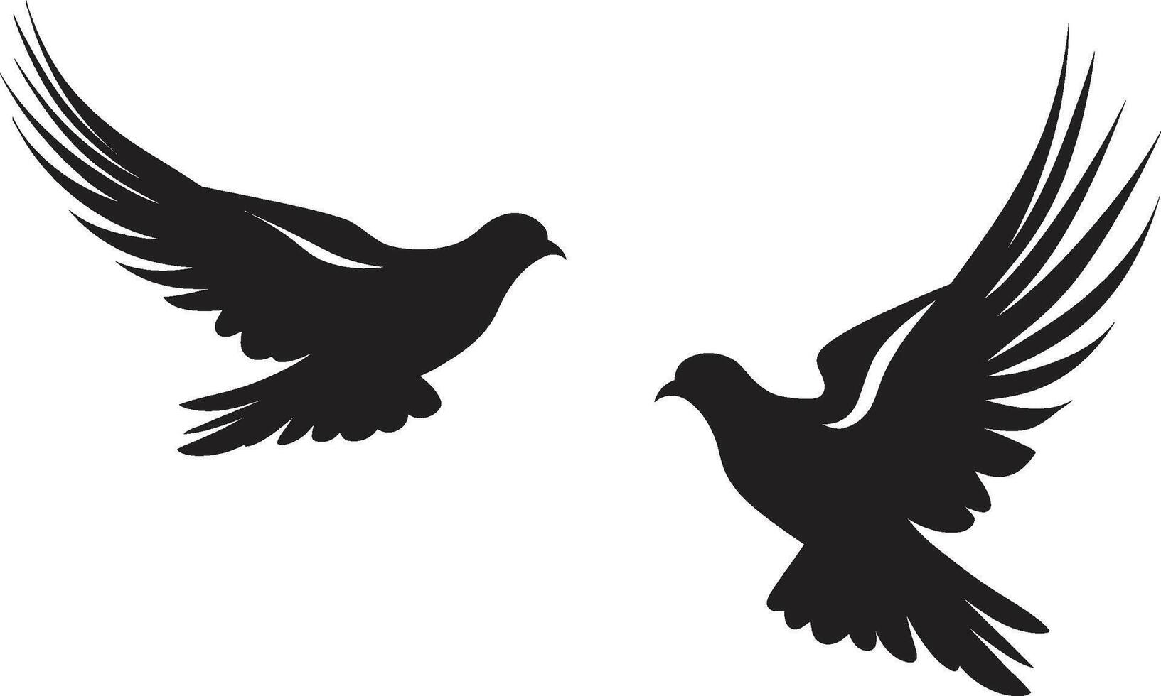 Flight of Compassion of a Dove Pair Harmony in Motion Dove Pair Element vector