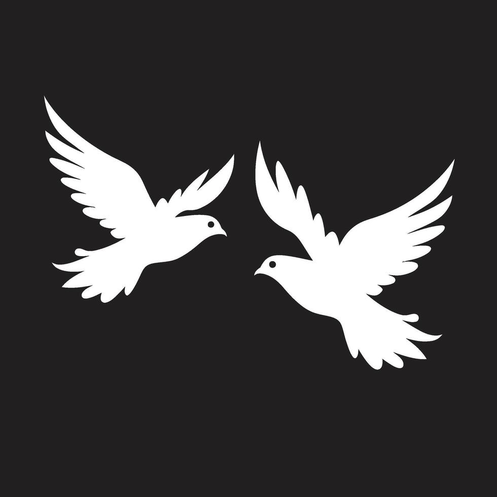 Celestial Connection Dove Pair Fluttering Affection of a Dove Pair vector