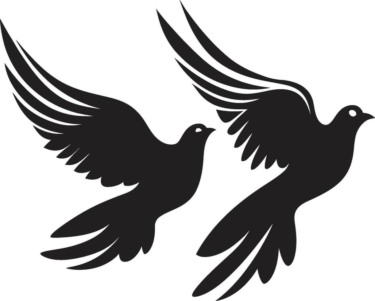 Eternal Serenity Emblem of a Dove Pair Heavenly Harmony Dove Pair vector