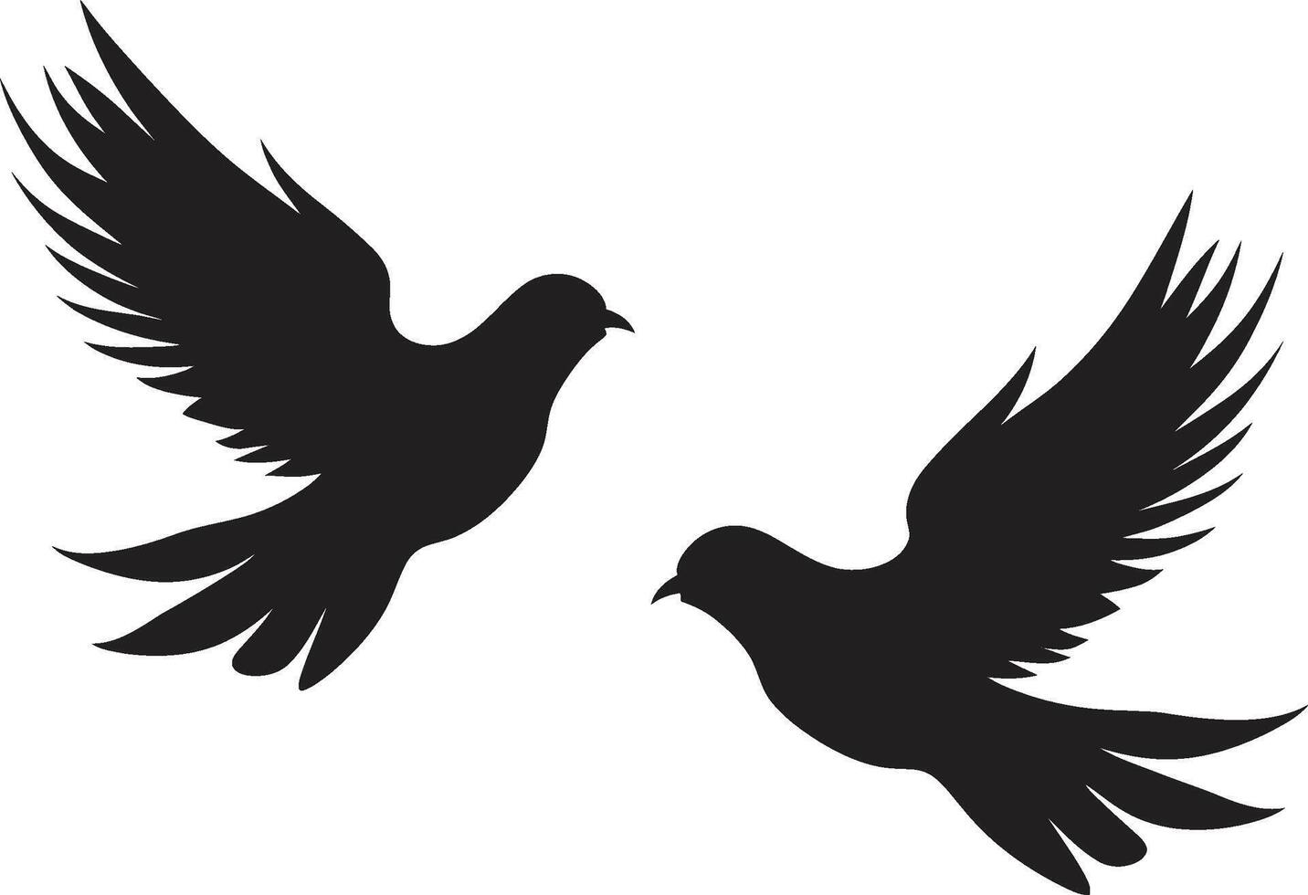 Heavenly Harmony Dove Pair Loving Flight of a Dove Pair vector