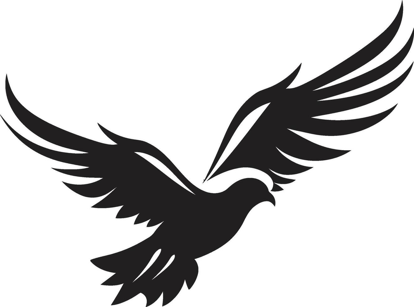 Serenade in Flight Dove Pair Element Divine Duet Emblem of a Dove Pair vector