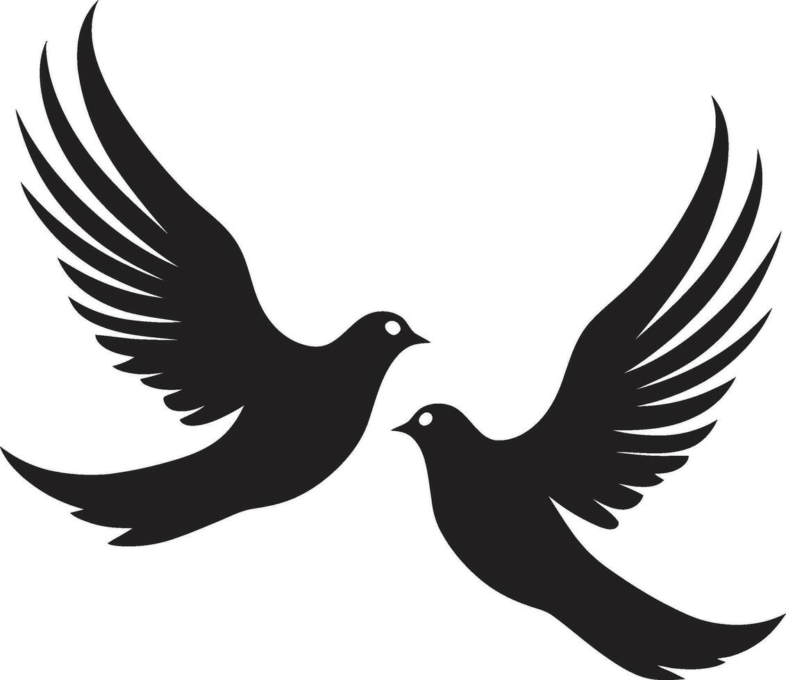 Eternal Elegance of a Dove Pair Soulful Soar Dove Pair Element vector