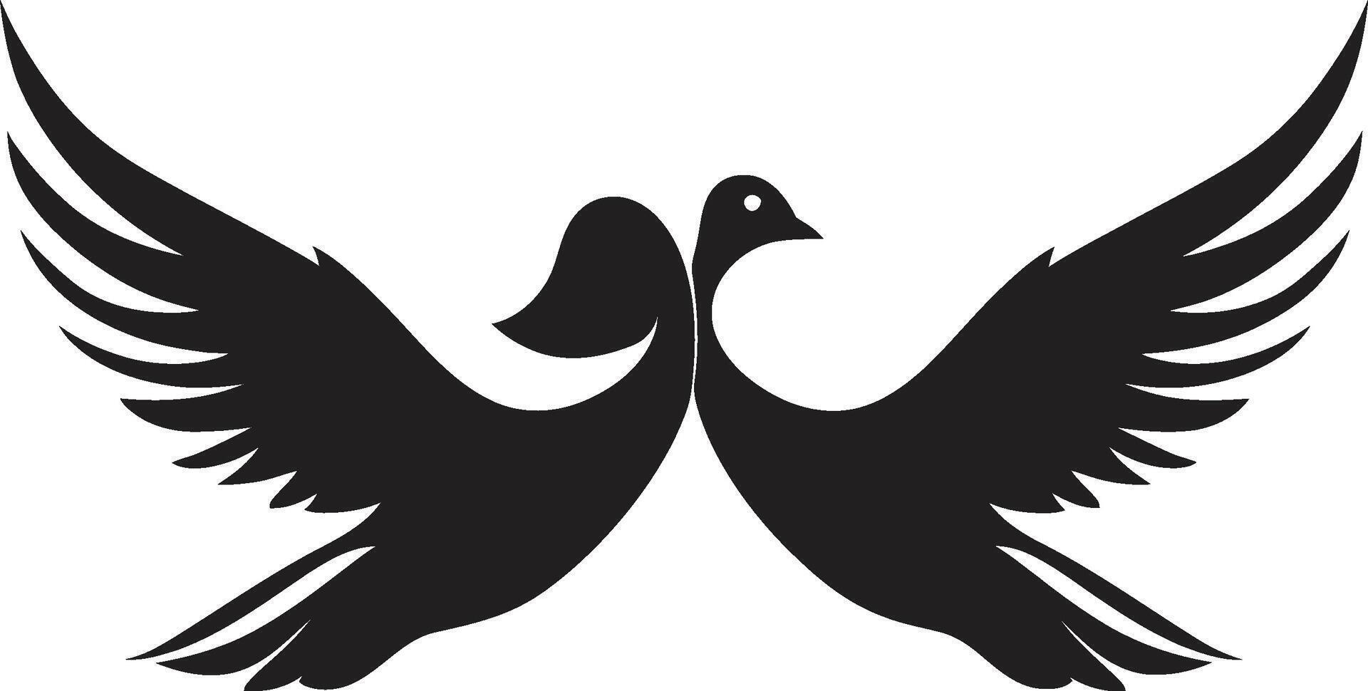 Feathered Union of a Dove Pair Flight of Compassion Dove Pair Element vector