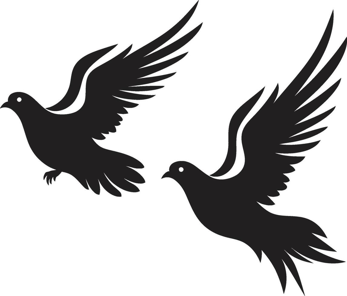 Infinite Embrace Dove Pair Element Peaceful Partners Emblem of a Dove Pair vector
