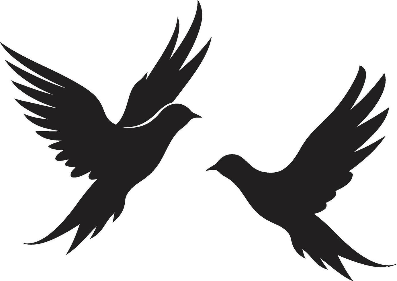 Infinite Embrace Dove Pair Element Peaceful Partners Emblem of a Dove Pair vector