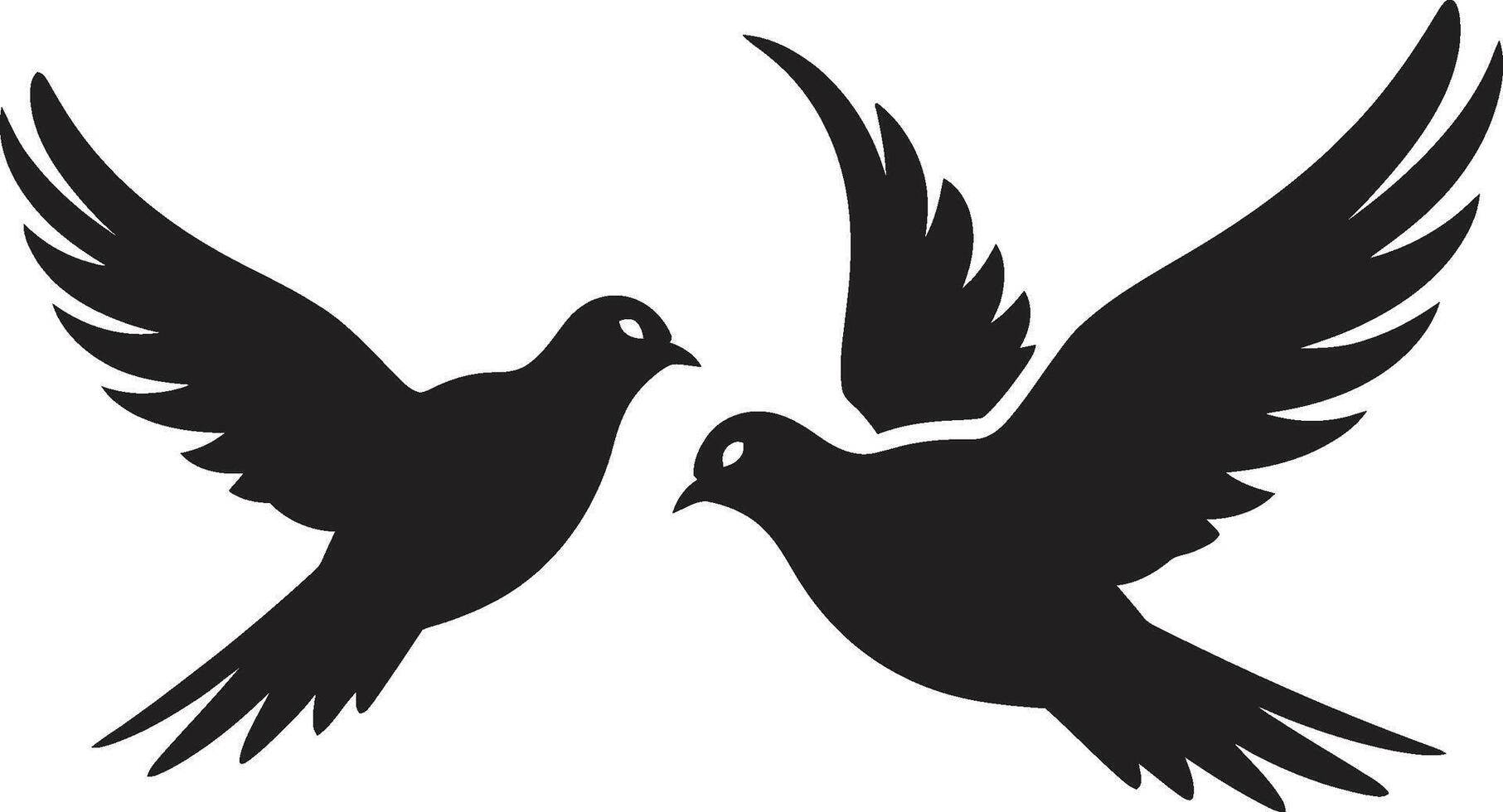 Symbolic Serenity Dove Pair Element Pair of Peace Emblem of a Dove Pair vector