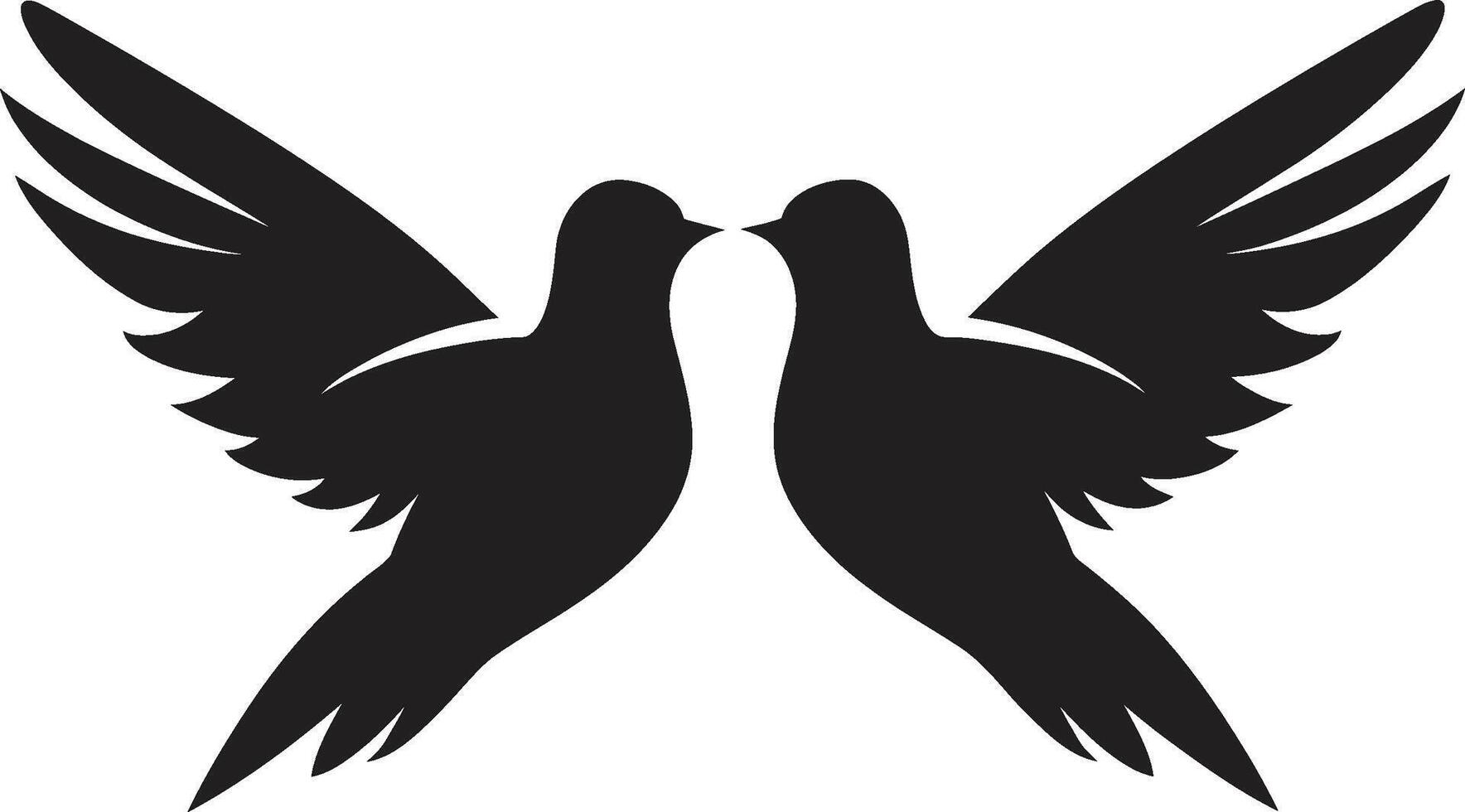 Feathered Embrace Emblem of a Dove Pair Flight of Love Dove Pair vector