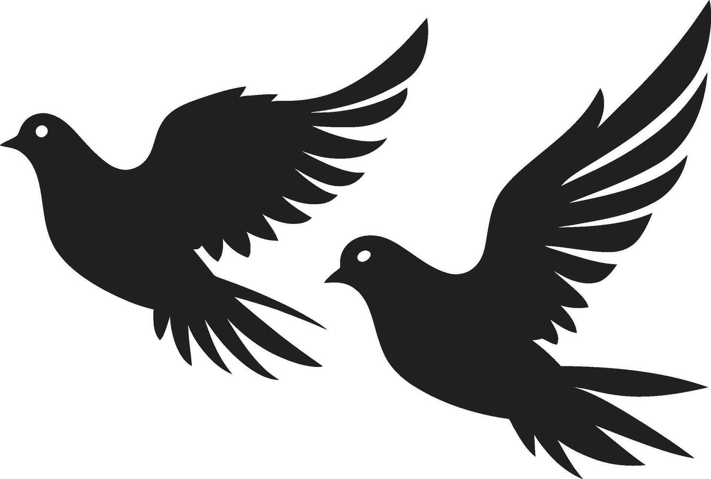 Love in Flight Dove Pair Element Eternal Elegance Emblem of a Dove Pair vector