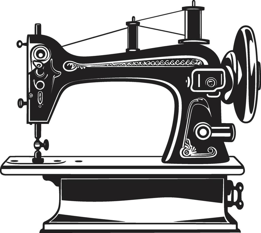 a la medida hilos negro para precisión de coser máquina noir punto del aguja elegante para negro de coser máquina vector