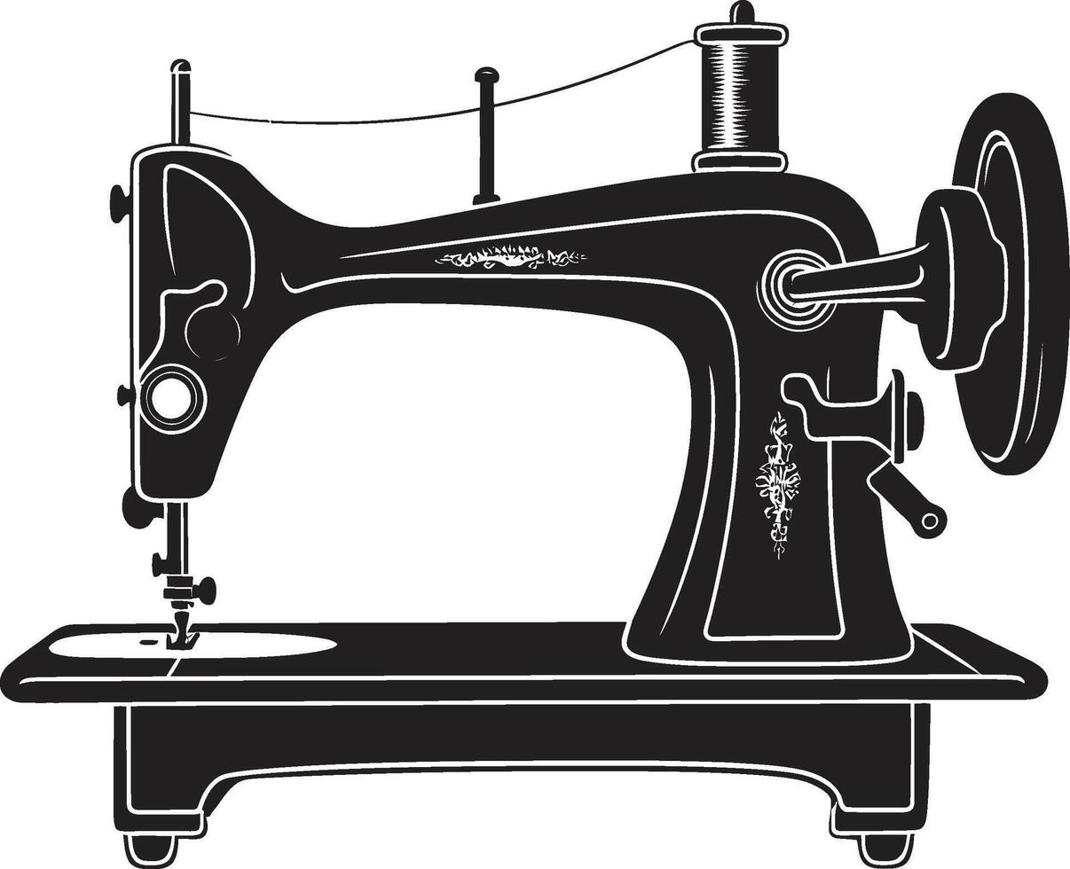 Noir Needlepoint Elegant for Black Sewing Machine Sleek Sewing Black for Tailored Sewing Machine vector