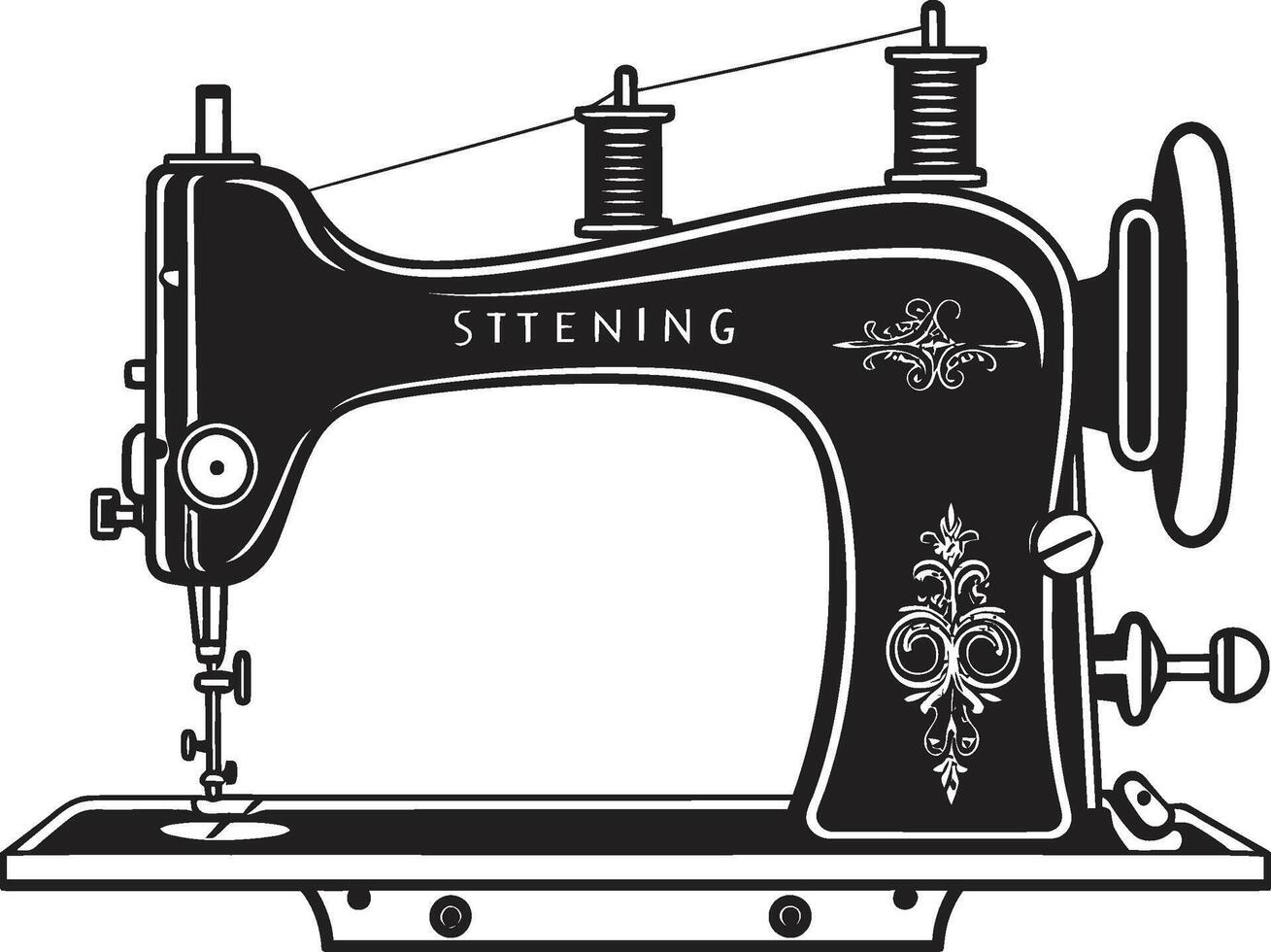 noir punto del aguja negro para astuto de coser máquina precisión bordado negro para de coser máquina emblema vector