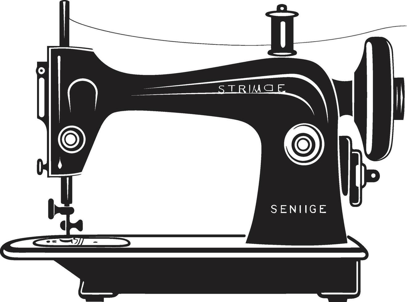 a la medida tapiz elegante negro para pulcro de coser máquina costura sinfonía negro para noir de coser máquina vector