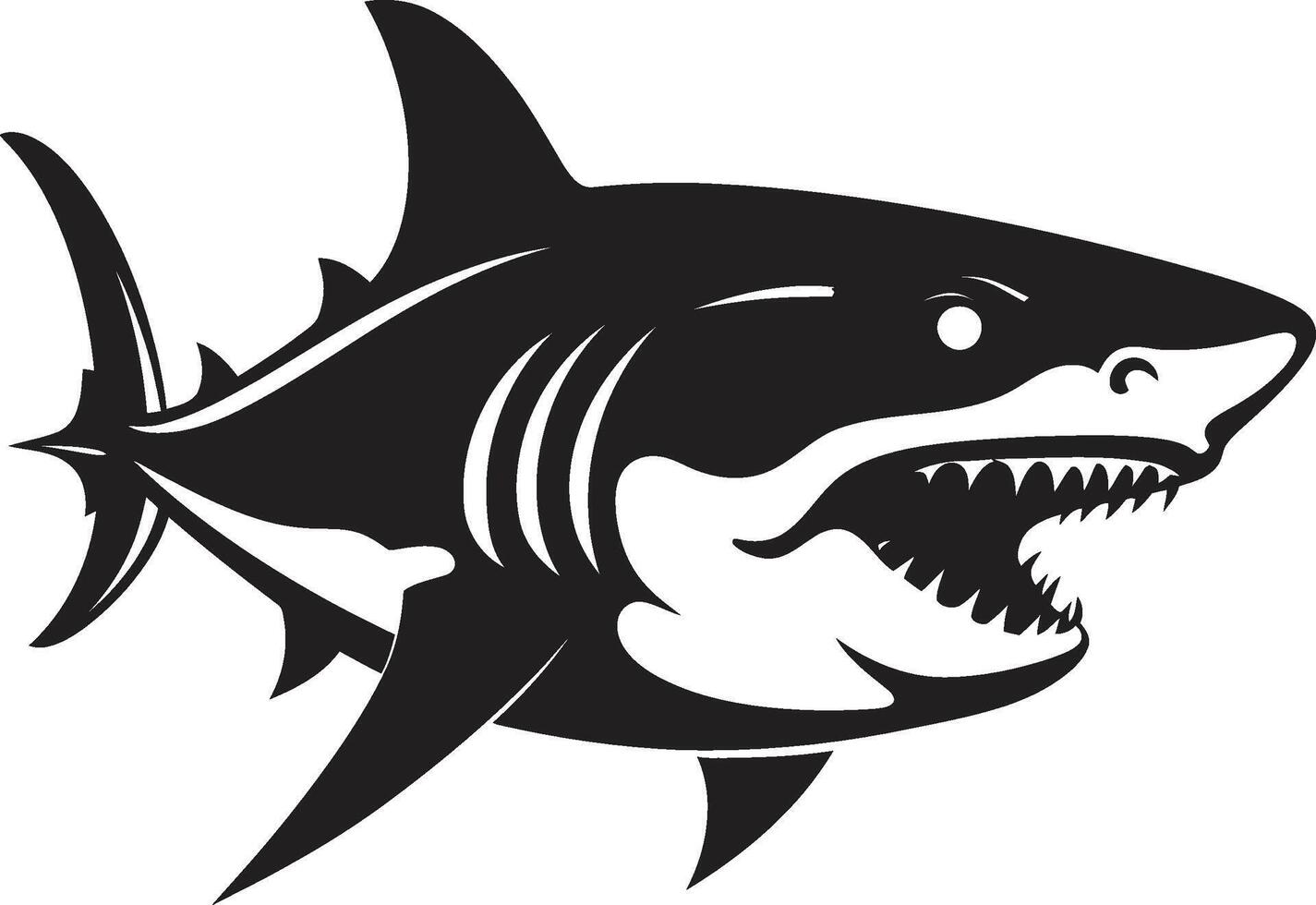 Elegant Aquatic Apex Black ic Shark in Silent Sea Ruler Elegant for Dynamic Shark vector