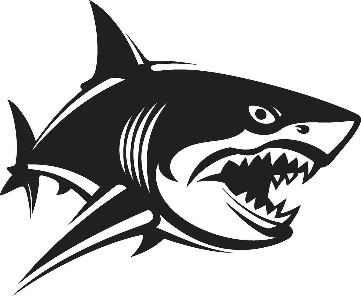 Sleek Swimmer Black for ic Shark Emblem Elegant Aquatic Apex Black ic Shark in Elegant vector