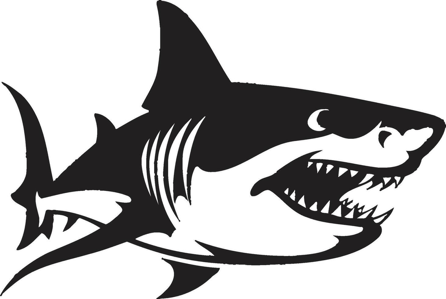 Elegant Aquatic Apex Black ic Shark in Elegant Silent Sea Ruler Black for Majestic Shark vector