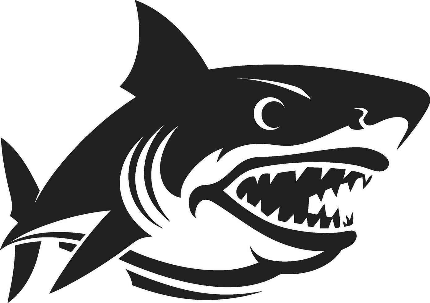 Oceanic Apex Elegant for Black Shark Emblem Sleek Swimmer Black for ic Shark vector