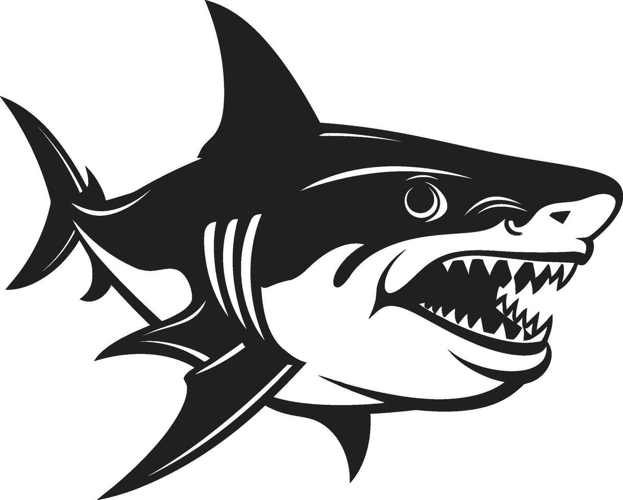 Elegant Aquatic Apex Black ic Shark in Silent Sea Ruler Black for Elegant Shark vector