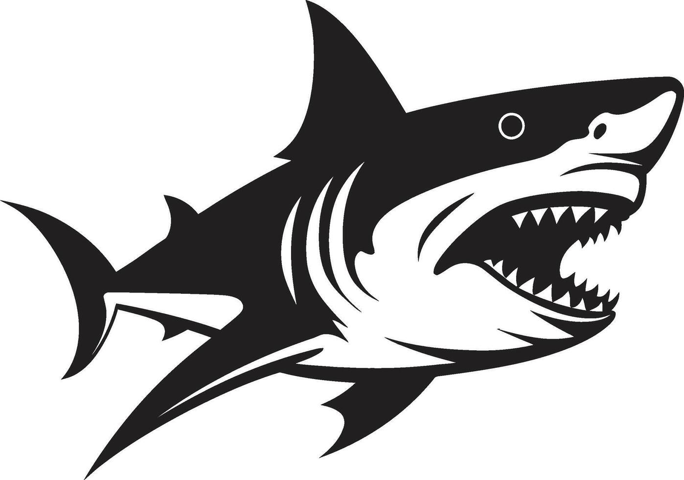 Sleek Swimmer Black for Majestic Shark Elegant Aquatic Apex Black ic Shark in vector