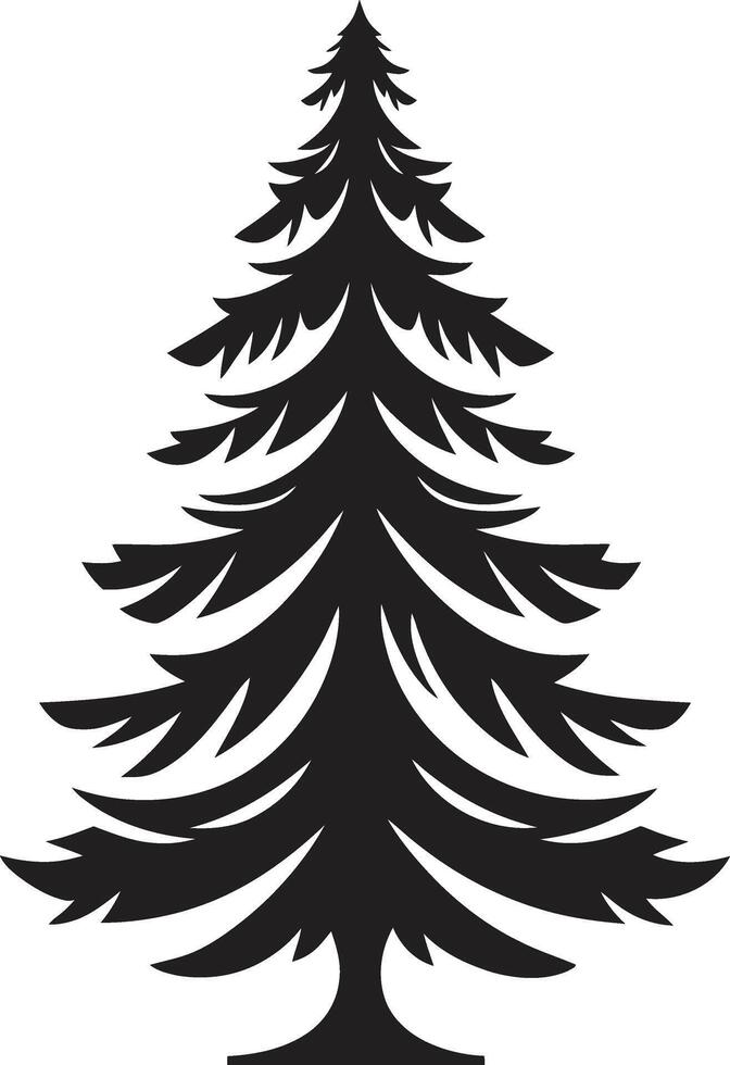 Merry and Bright Baubles Christmas Tree Set Vintage Ornamented Pines Nostalgic Illustrations vector