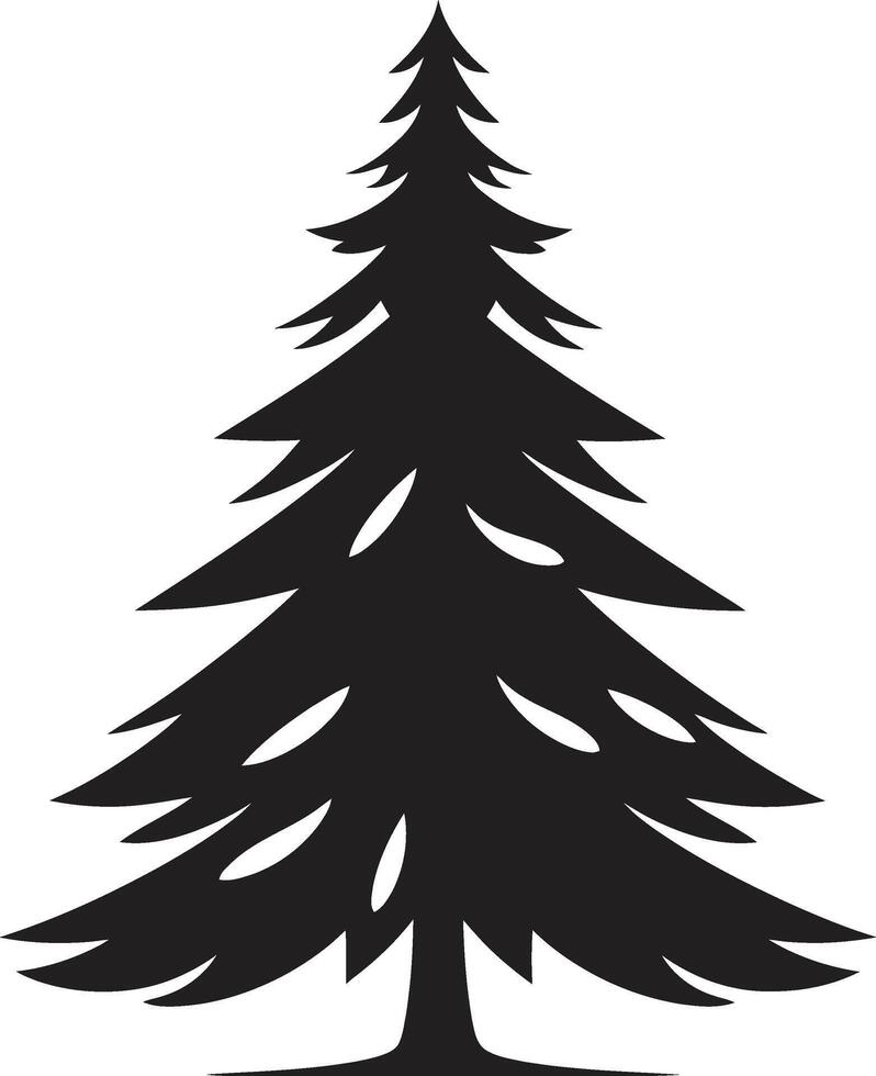 Starry Night Pines Christmas Tree Elements Enchanted Evergreen Grove s for Fantasy Decor vector