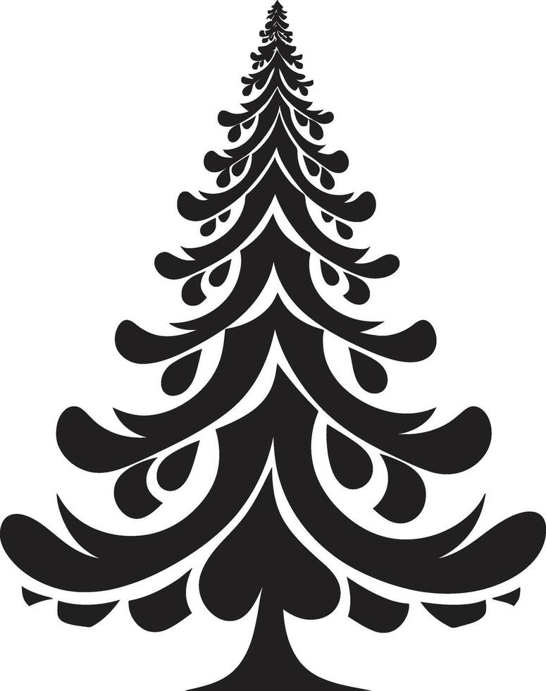 Deck the Halls Treetops Christmas Tree Set in Traditional Style Starlit Christmas Night Elements for Magical Tree Decor vector