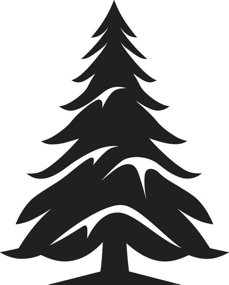 Merry and Bright Baubles Christmas Tree Set Vintage Ornamented Pines Nostalgic Illustrations vector