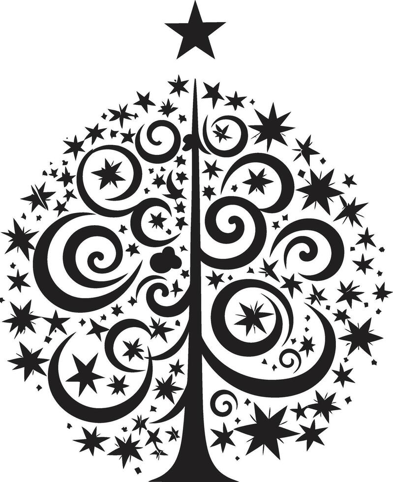 Tinsel and Bauble Bliss Christmas Tree Collection Winter Enchantment s for Magical Trees vector