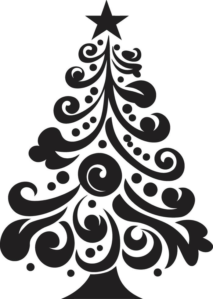 festivo follaje abeto arboleda s para naturaleza inspirado decoración Nevado búhos y pino ramas Navidad árbol colección vector