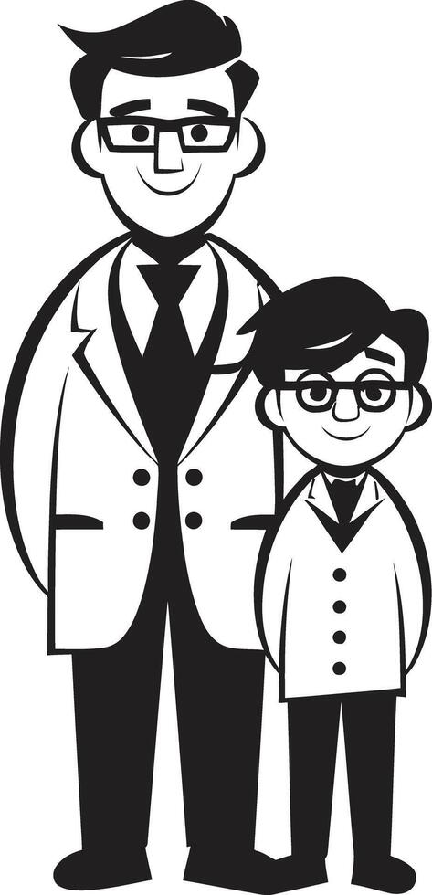 Healing Impulses Doctor Patient Unity Portrayed in Black Art Empathetic Echoes Doctor Patient Bonds in Black ic Illustration vector