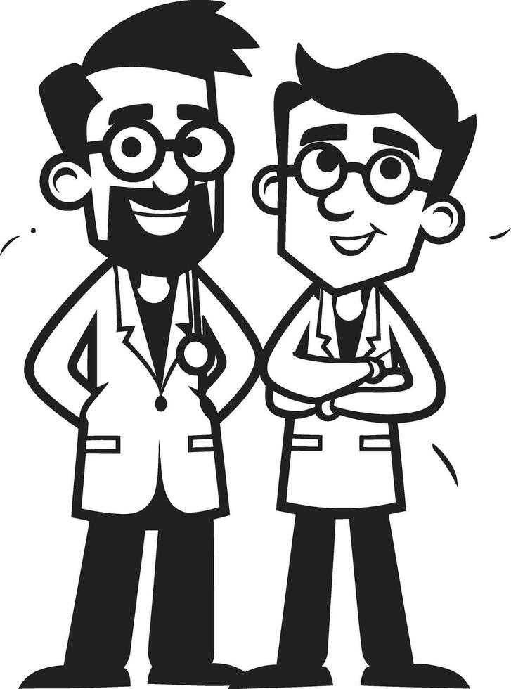 Empathetic Expressions Doctor Patient Unity Portrayed in Black Art Compassionate Creations Doctor Patient Bonds Depicted in Black ic Symbolism vector