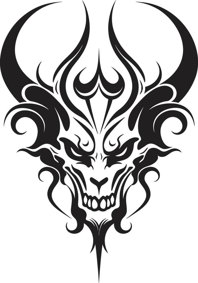 Temptation Token Sinister Devilhead in Black Shadowed Sovereignty Sinister Devilhead Tattoo vector