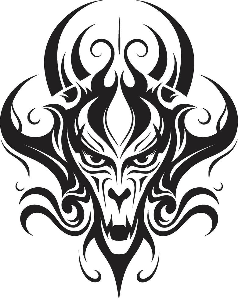 Demonic Decree Sinister Devilhead Symbol Dark Dominion Devilhead Tattoo in Ebony vector