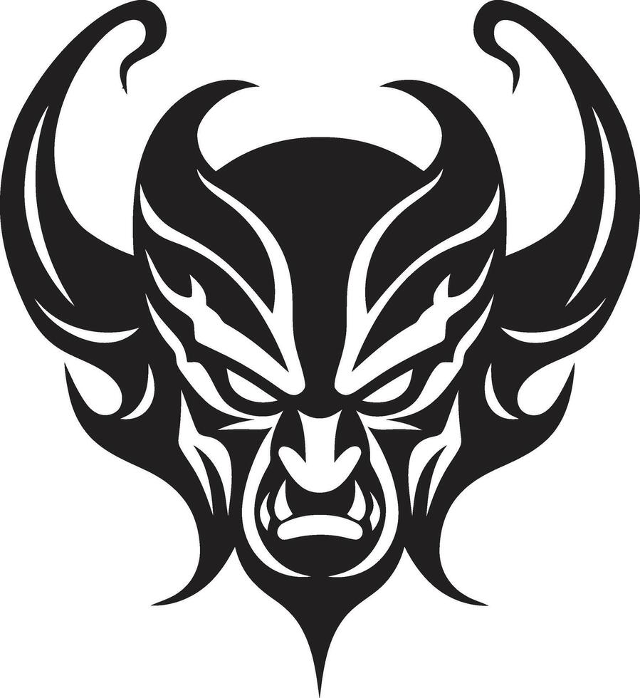 Diabolic Impression Devilhead Tattoo Shadowy Sign Evil Devilhead vector