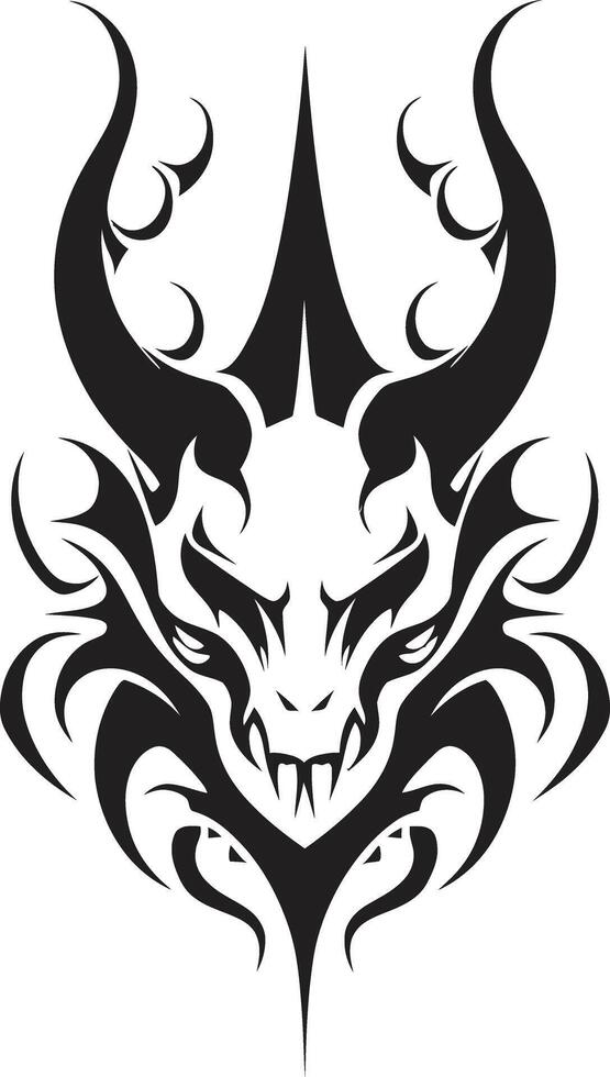 Demonic Decree Black Devilhead Tattoo Dark Dominion Evil Devilhead in Ebony vector