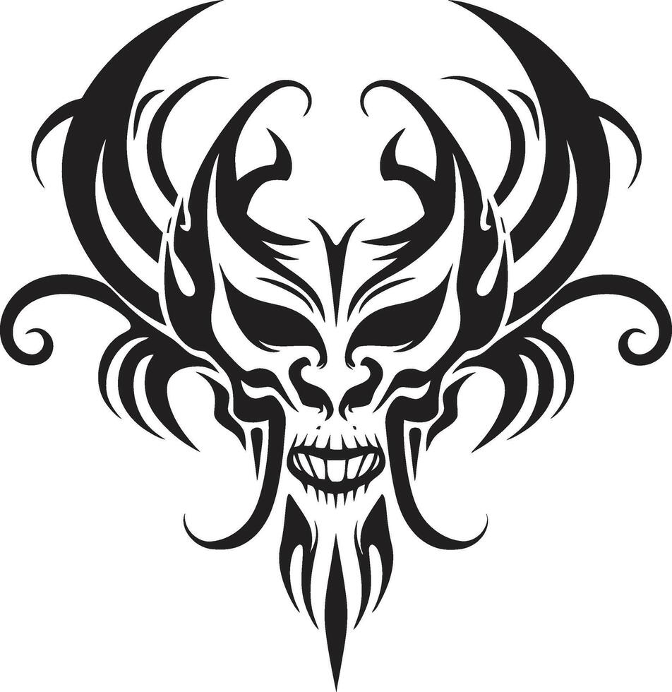 Ink Kissed Enigma Black , Secrets Unfurled Blackened Sigil of Mystery vector