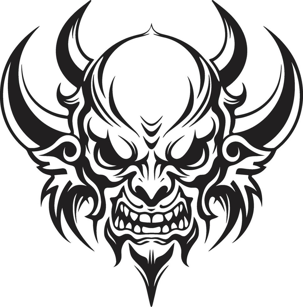 Sinful Stamp Black Devilhead Demonic Decal Devilhead Tattoo Symbol vector