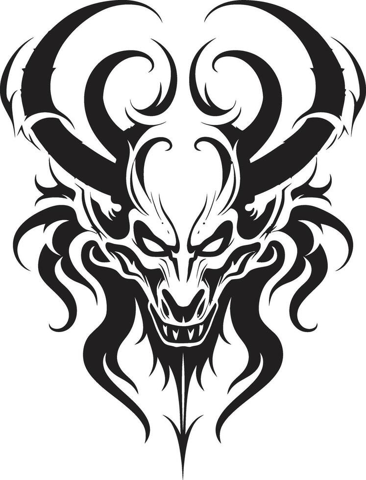 Demonic Decal Devilhead Tattoo Symbol Hellish Heraldry Evil Devilhead vector