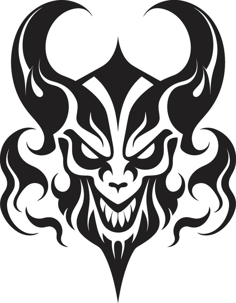 Hellish Heraldry Evil Devilhead Devils Mark Black Devilhead Tattoo vector