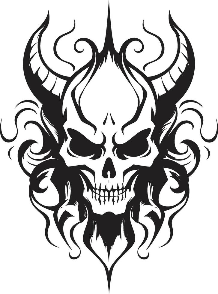 Midnight Majesty Devilhead Tattoo Symbol Malevolent Mark Evil Devilhead vector