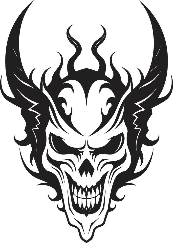 Inferno Insignia Devilhead Tattoo Abyssal Artistry Black Devilhead Symbol vector