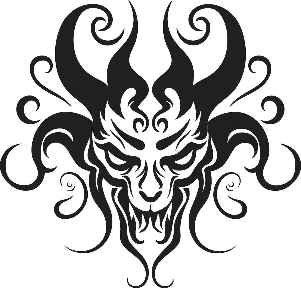 Sinuous Shadow Black Devilhead Temptation Token Devilhead in Ebony vector