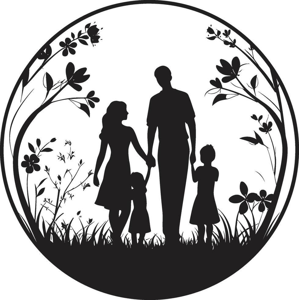 armonía refugio para contento familia sonrisas unido familia emblema vector