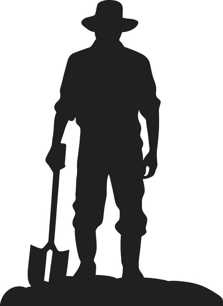 Countryside Captain of Farmer Plow Pioneer Farmer Element vector