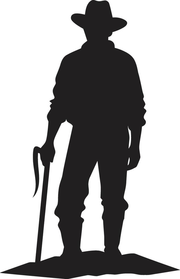 Plow Pioneer Farmer Element Green Thumb Genius ic Farmer vector