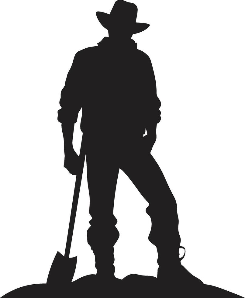 Countryside Captain of Farmer Plow Pioneer Farmer Element vector