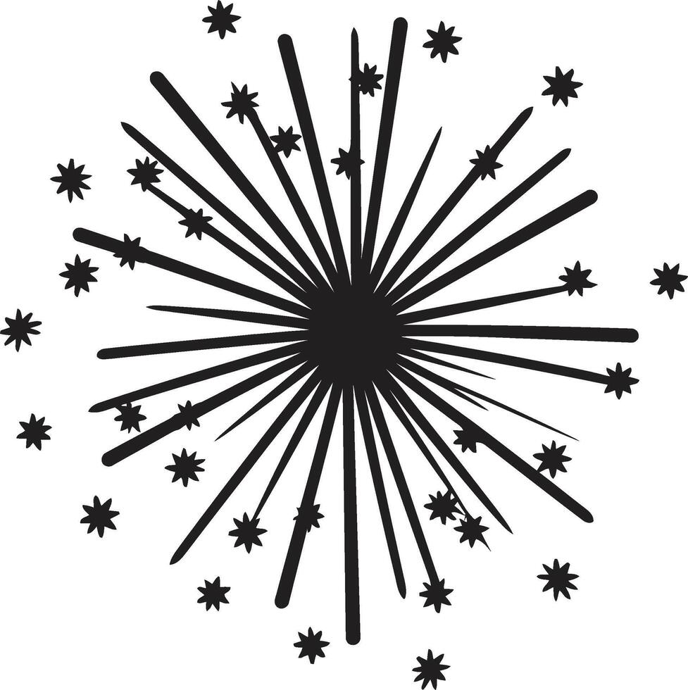 Vivid Vibrance of Firework Elements Spectacular Sky Show Firework ic Element vector