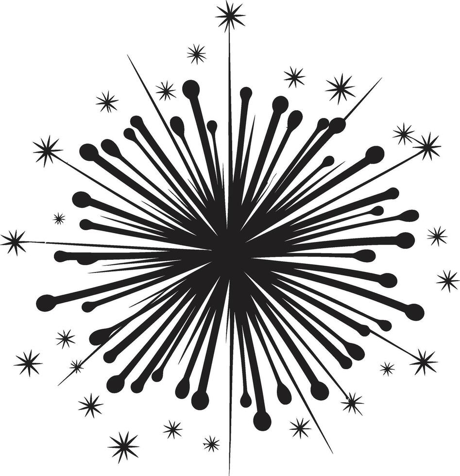 Festive Firestorm Firework Masterpiece Starlight Splendor Emblem of Firework Sparks vector