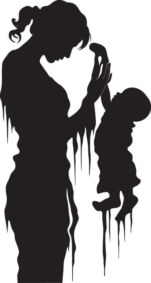 Loves Embrace for Motherhood Joyful Bond ic Element of Mother Holding Child vector